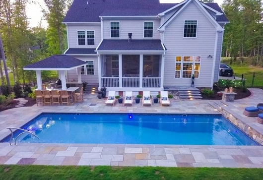 fiberglass pool with deep end